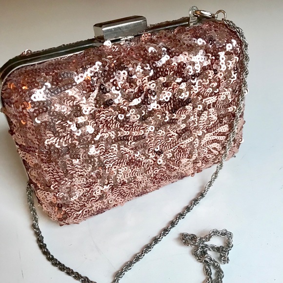 Sparkly Evening Clutch Purse Chain Handbag Shoulder Bag Silver//Gold//Rose Gold